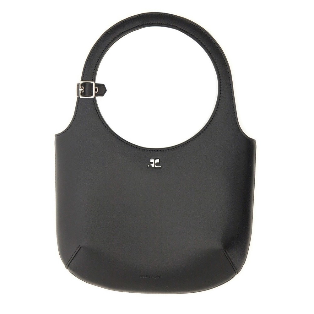 Courreges Mini Holy Leather Bag Black